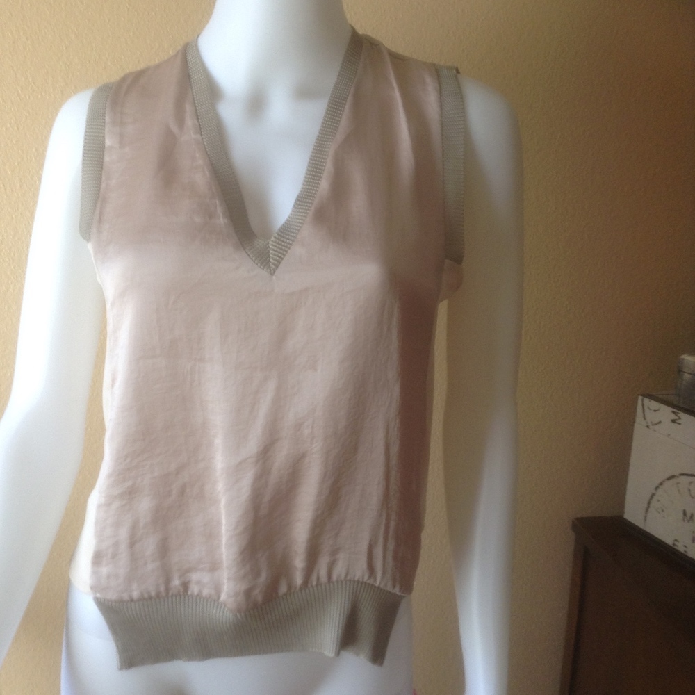 BCBG Silk Sleeveless Top